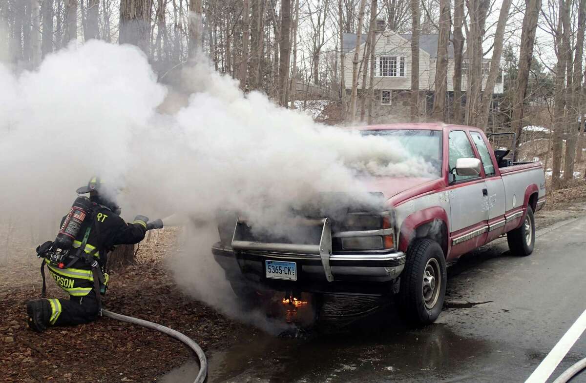 Truck fire shuts down traffic on Weston Road