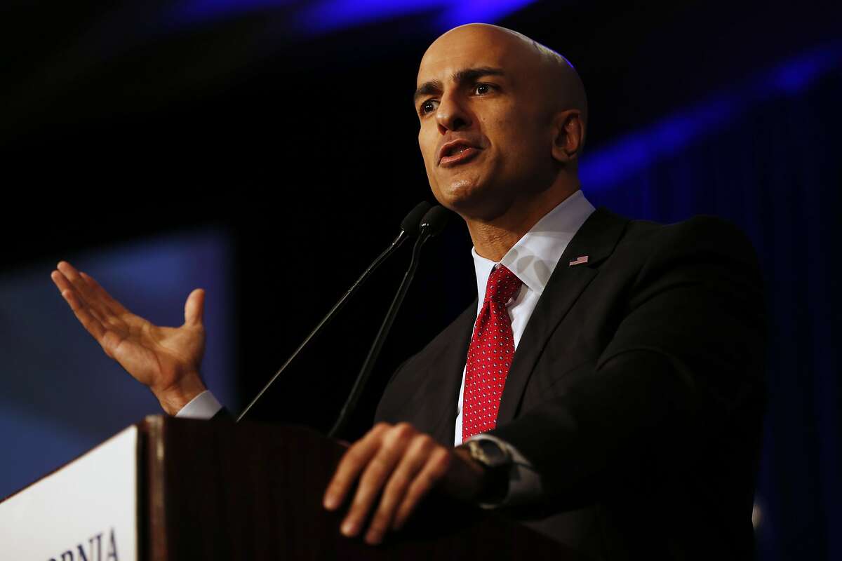 California Republican gubernatorial primary candidate Neel Kashkari speaks on stage during the California Republican Party Spring Convention in Burlingame, California March 16, 2014 REUTERS/Stephen Lam (UNITED STATES - Tags: POLITICS)