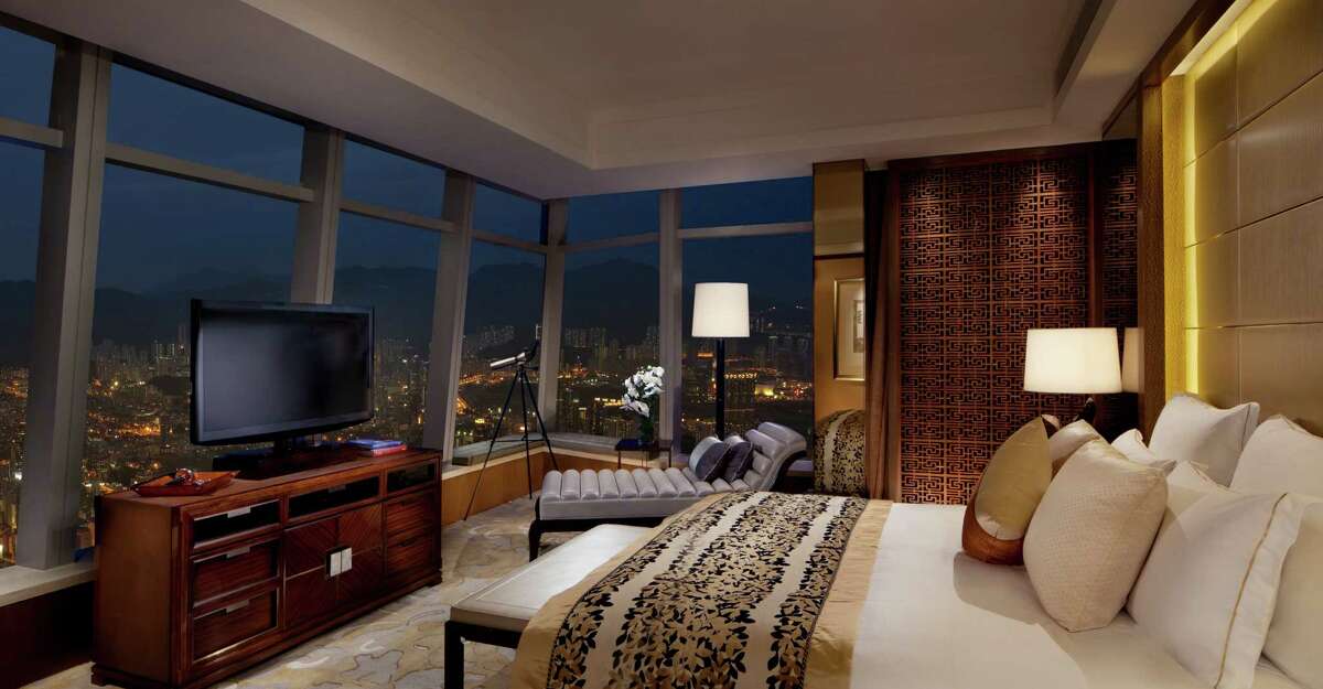 The Premiere Executive Suite at the Ritz-Carlton Hong Kong. The hotel is on the 102-118 floors of the fifth tallest building in the world.