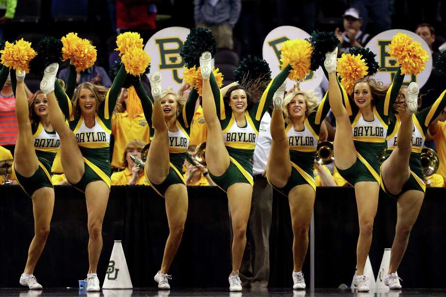 SAN ANTONIO, TX - MARCH 23: Baylor Bears cheerleaders perform during the th...