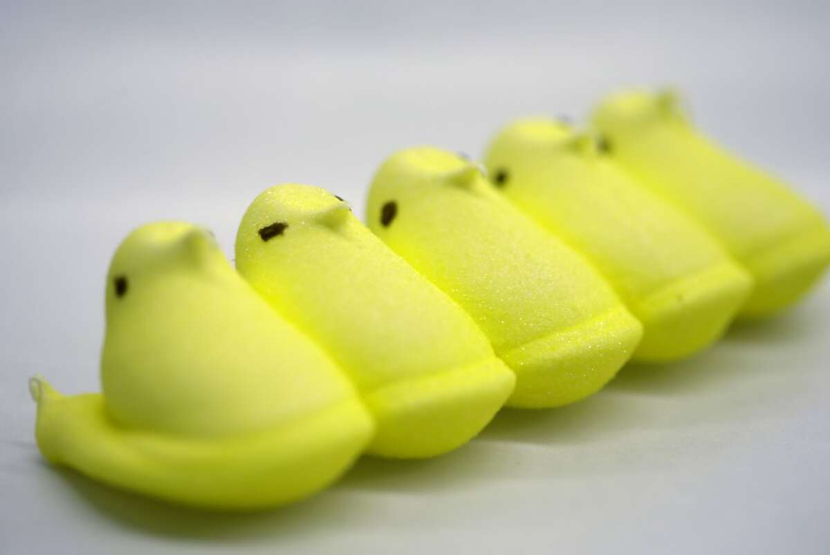 Peeps move through the manufacturing process at the Just Born factory Wednesday, Feb. 13, 2013, in Bethlehem, Pa. (AP Photo/Matt Rourke)