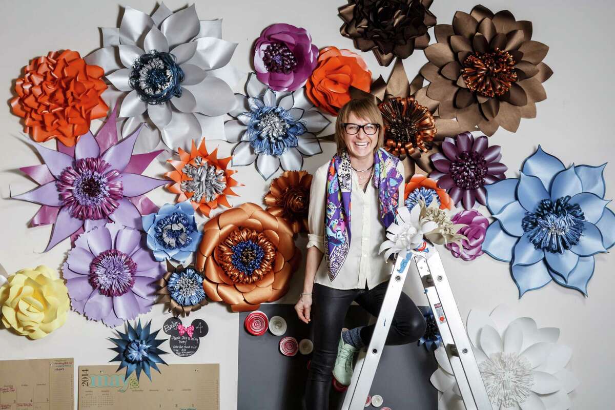 Khrystyna Balushka poses for a photo at Balushka Paper Floral Artistry studio space, Thursday, March 20, 2014, in Houston. ( Michael Paulsen / Houston Chronicle )