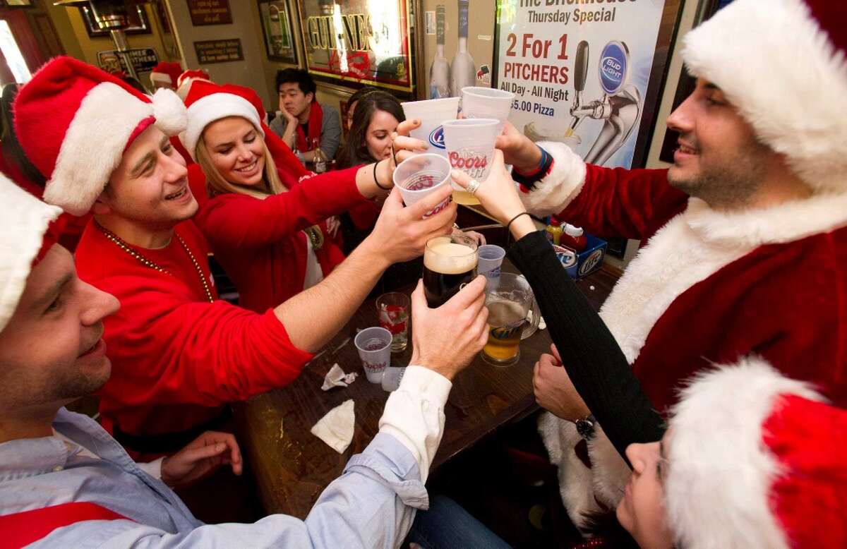 Brickhouse Bar and Grill during SantaCon in Stamford.