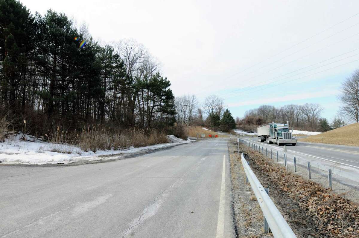 A view of a section of Noonan Lane, on left in photograph, along side the exit 23 off ramp Wednesday, March 26, 2014, in Albany, N.Y. (Paul Buckowski / Times Union)
