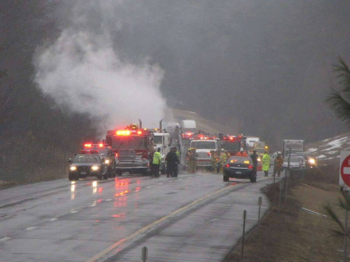 Truck fire shuts down stretch of Thruway