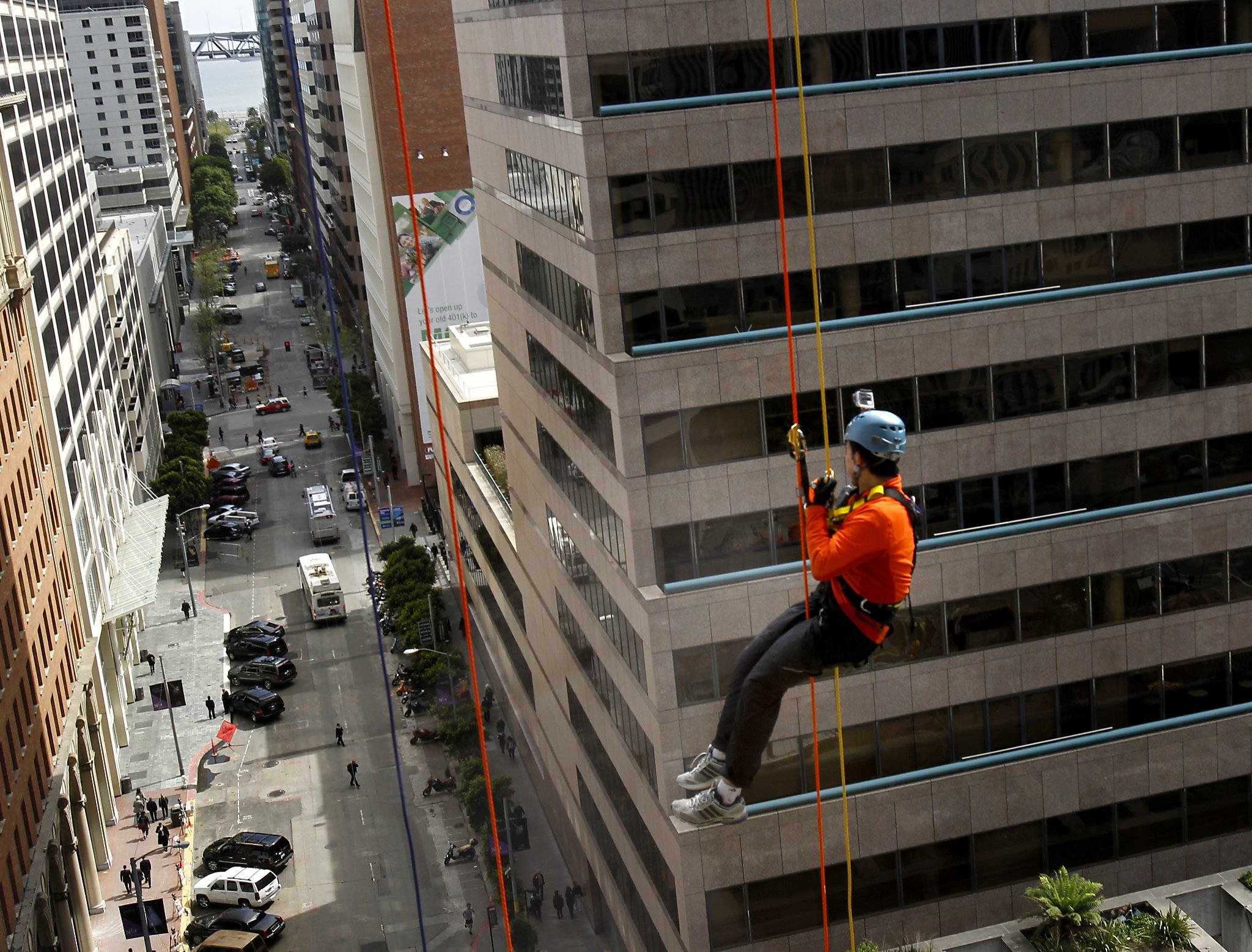 Rappelling off the Hyatt Regency