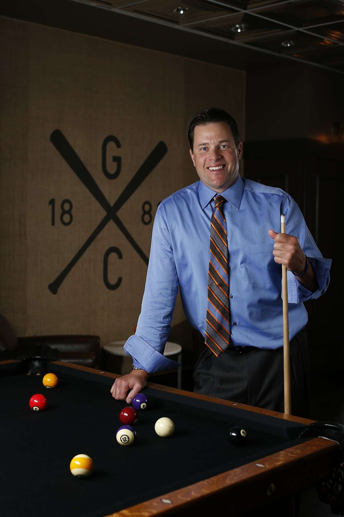 Former San Francisco Giants player JT Snow stands for a portrait at The Gotham Club, a new members-only club inside AT&T Park named after the original team that eventually became the Giants in San Francisco, Calif. on Tuesday, March 25, 2014.