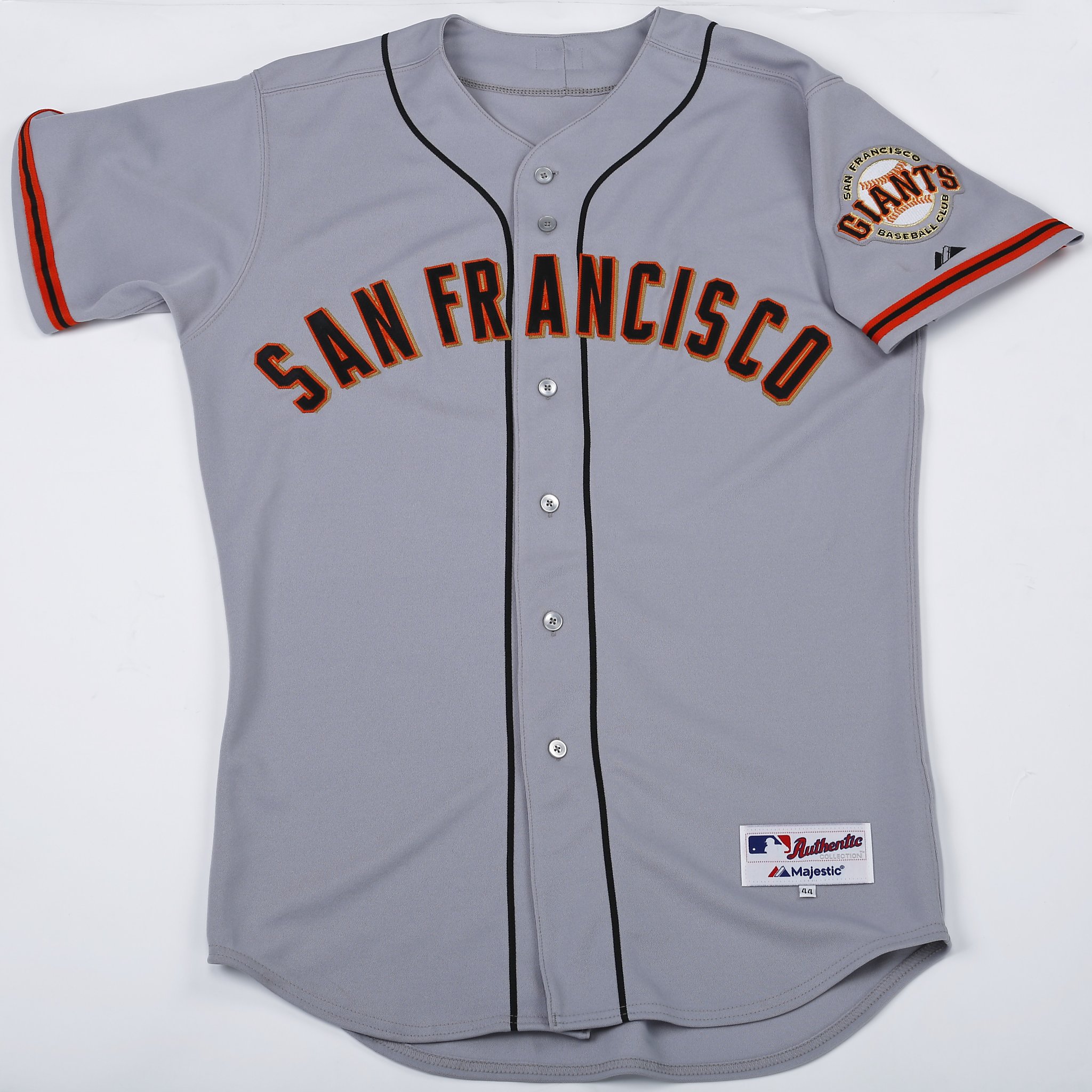 Men's Majestic Gray San Francisco Giants Road Official Team Jersey