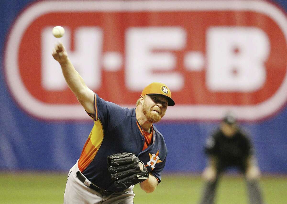 Astros pitcher Jason Stoffel pitched the ninth inning and earned the save Friday in the Alamodome.