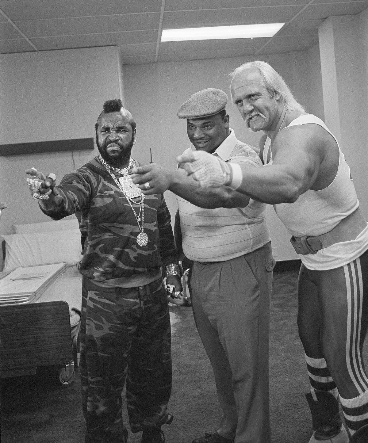 Mr. T, William 'Refrigerator' Perry, Hulk Hogan in 1986.