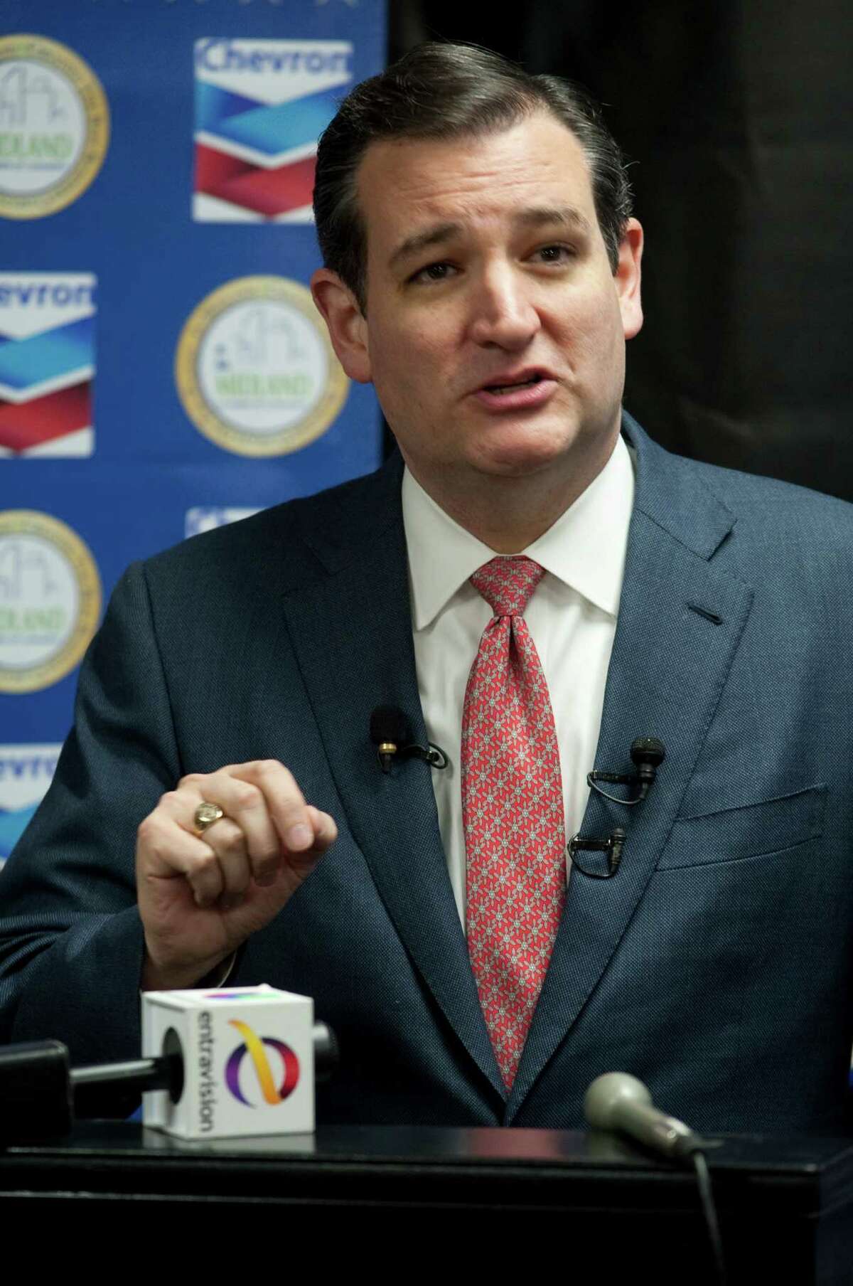 Senator Ted Cruz speaks at a press conference Thursday at the Midland Chamber of Commerce following a roundtable discussion with area small business leaders. Tim Fischer\Reporter-Telegram