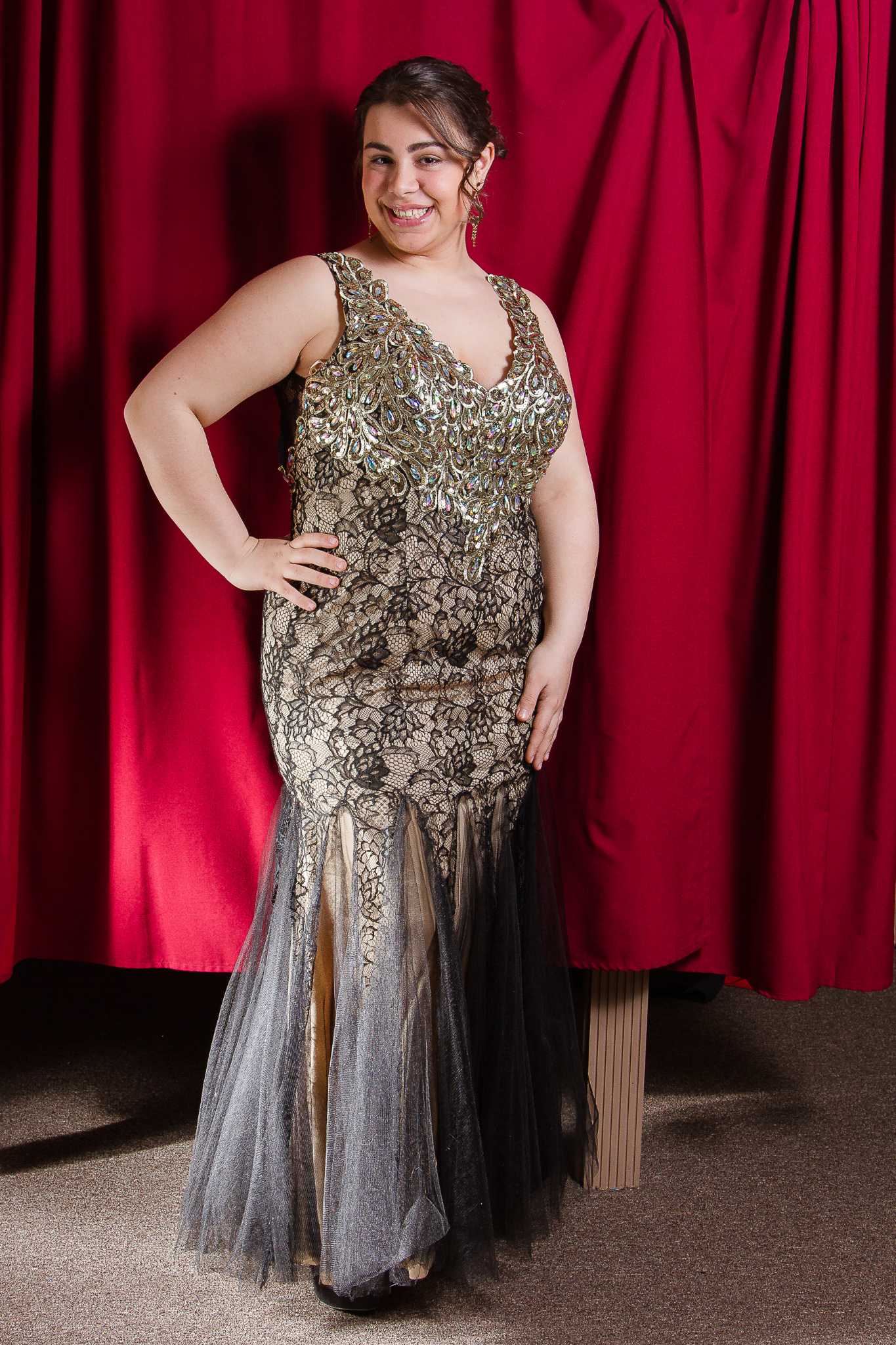 open lace back dress Plus Size Satin Strapless Keyhole Gown by Ladivine 7496C – ABC Fashion main image 1