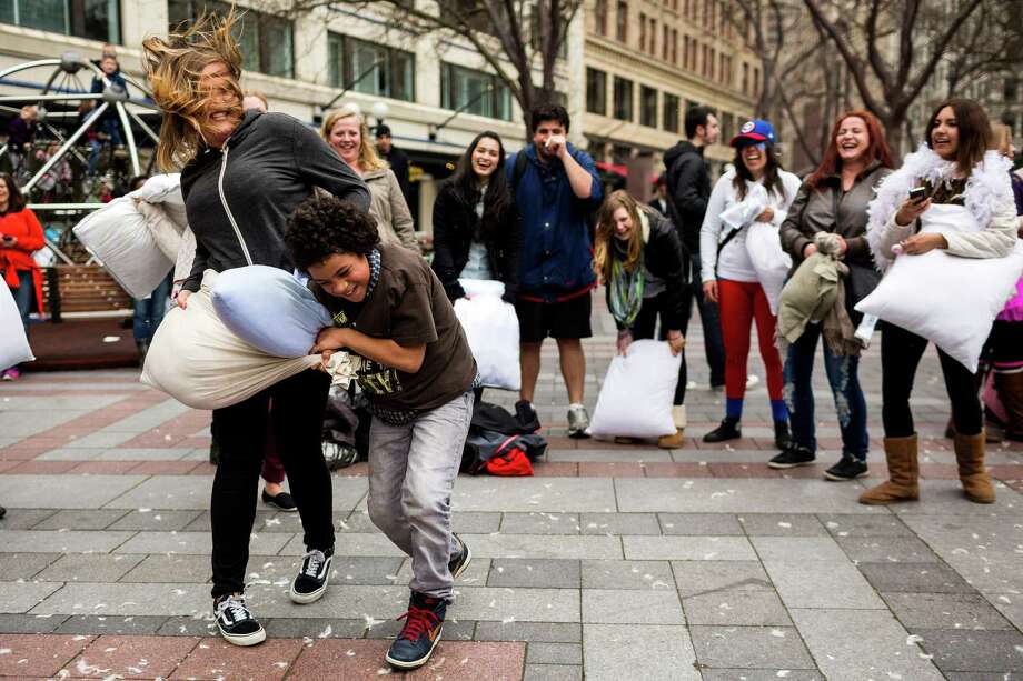 International Pillow Fight Day 2014 Seattlepi Com