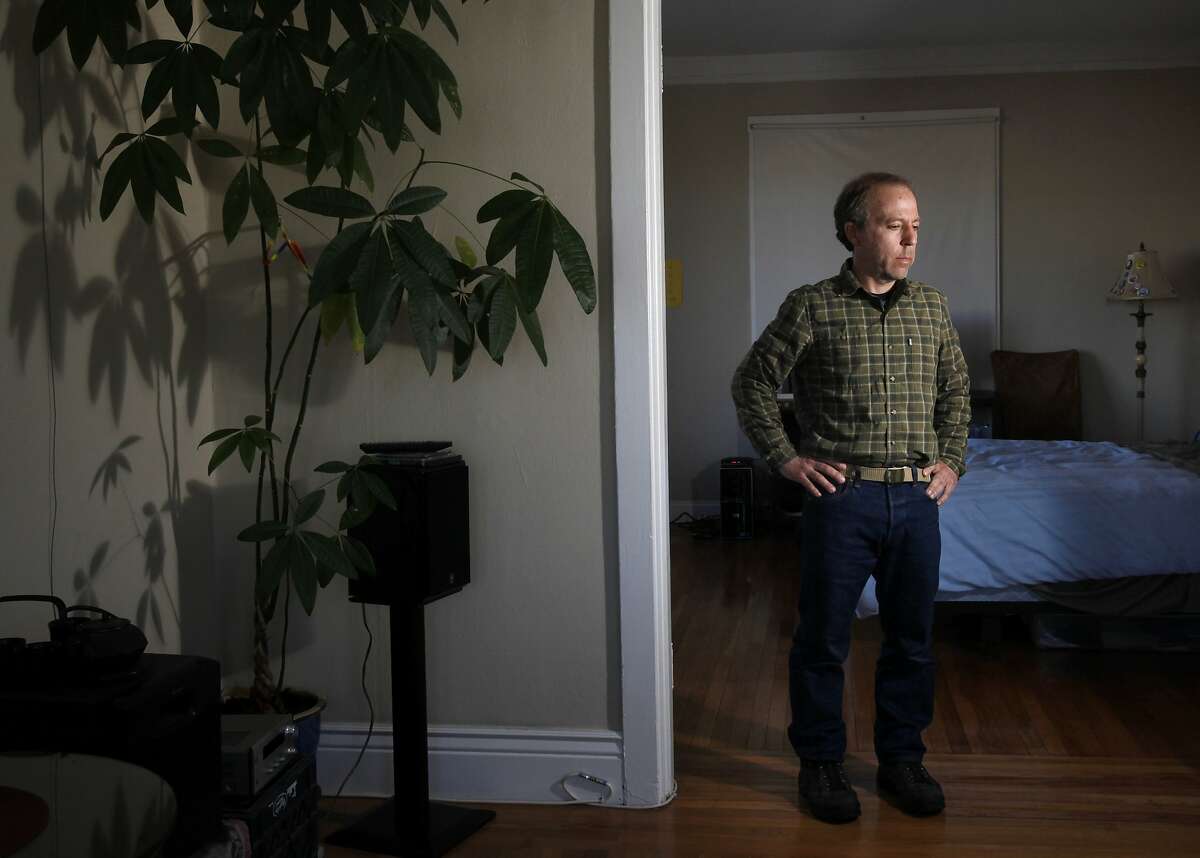 Jeff Katz pictured in his apartment April 2, 2014 in San Francisco, Calif. Katz was served a 72 hour notice of eviction, charging him with violating city ordinances because he has been hosting AirBnB clients since last fall.