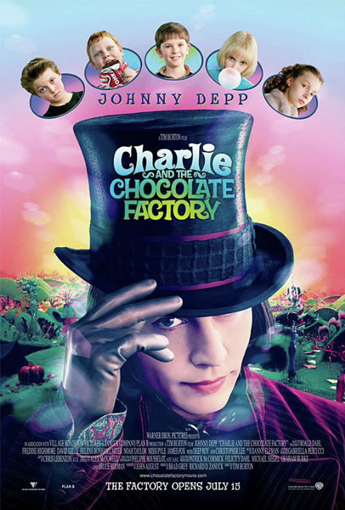 Of the two films based on Roald Dahlís ìCharlie and the Chocolate Factoryî, the Johnny Depp version (2005), above,"is truer to the original story, and definitely has some cool visual effects - but the 1971 version starring Gene Wilder is my favorite," says Greenwich Library's Kate Petrov.
