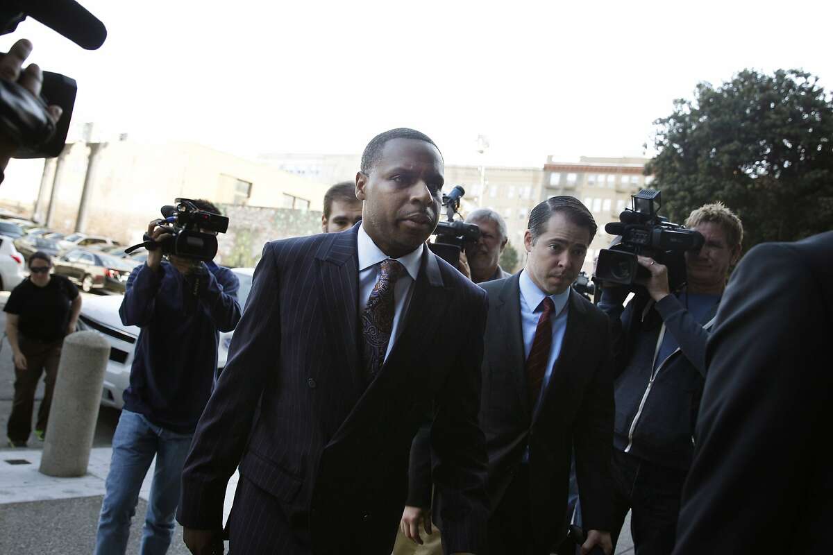 Former San Francisco School Board president Keith Jackson arrives at the Phillip Burton Federal Building and United States Courthouse for his arraignment on Tuesday, April 8, 2014, in San Francisco.
