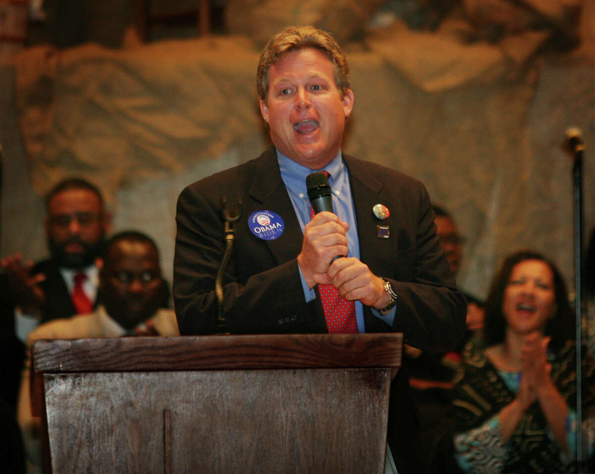 Ted Kennedy, Jr., son of the senior Massachusetts senator, speaks to a Democratic Party rally at Mt. Aery Baptist Church in Bridgeport on Nov. 2nd, 2008.