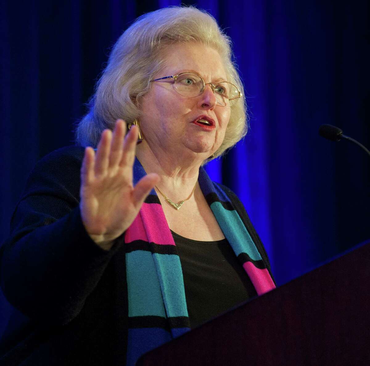 Sarah Weddington speaks at the annual spring luncheon for Planned Parenthood of Southern New England at the Marriott in Stamford, Conn., on Wednesday, April 9, 2014. Weddington is the attorney who successfully argued Roe V. Wade in the United States Supreme Court in 1973. She remains the youngest attorney to ever argue a case in front of the Supreme Court.