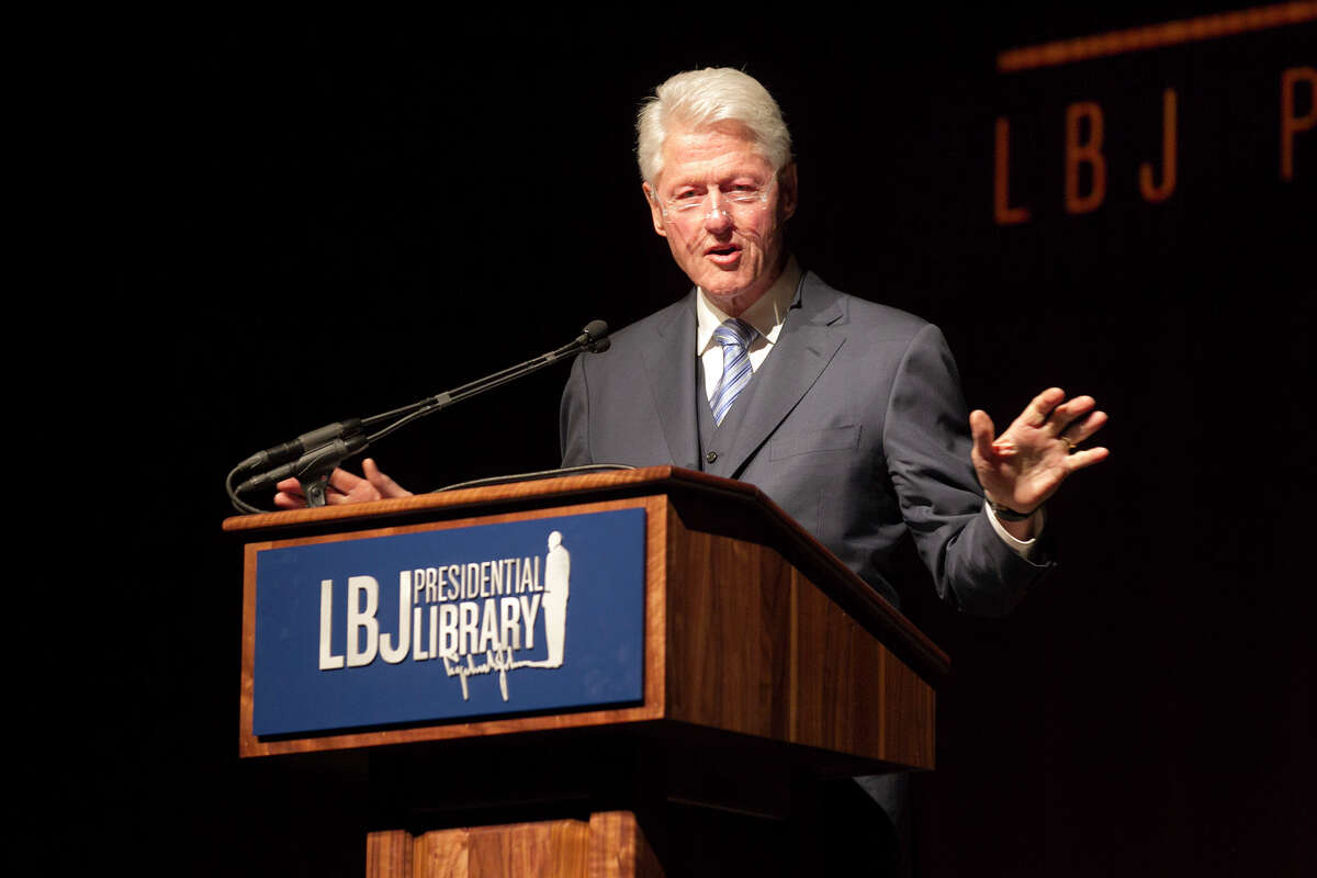 Former President Bill Clinton addresses the audience during the Civil Rights Summit at the LBJ Presidential Library on the University of Texas campus in Austin, Tx., on Wednesday, April 9, 2014. DEBORAH CANNON / PHOTO POOL