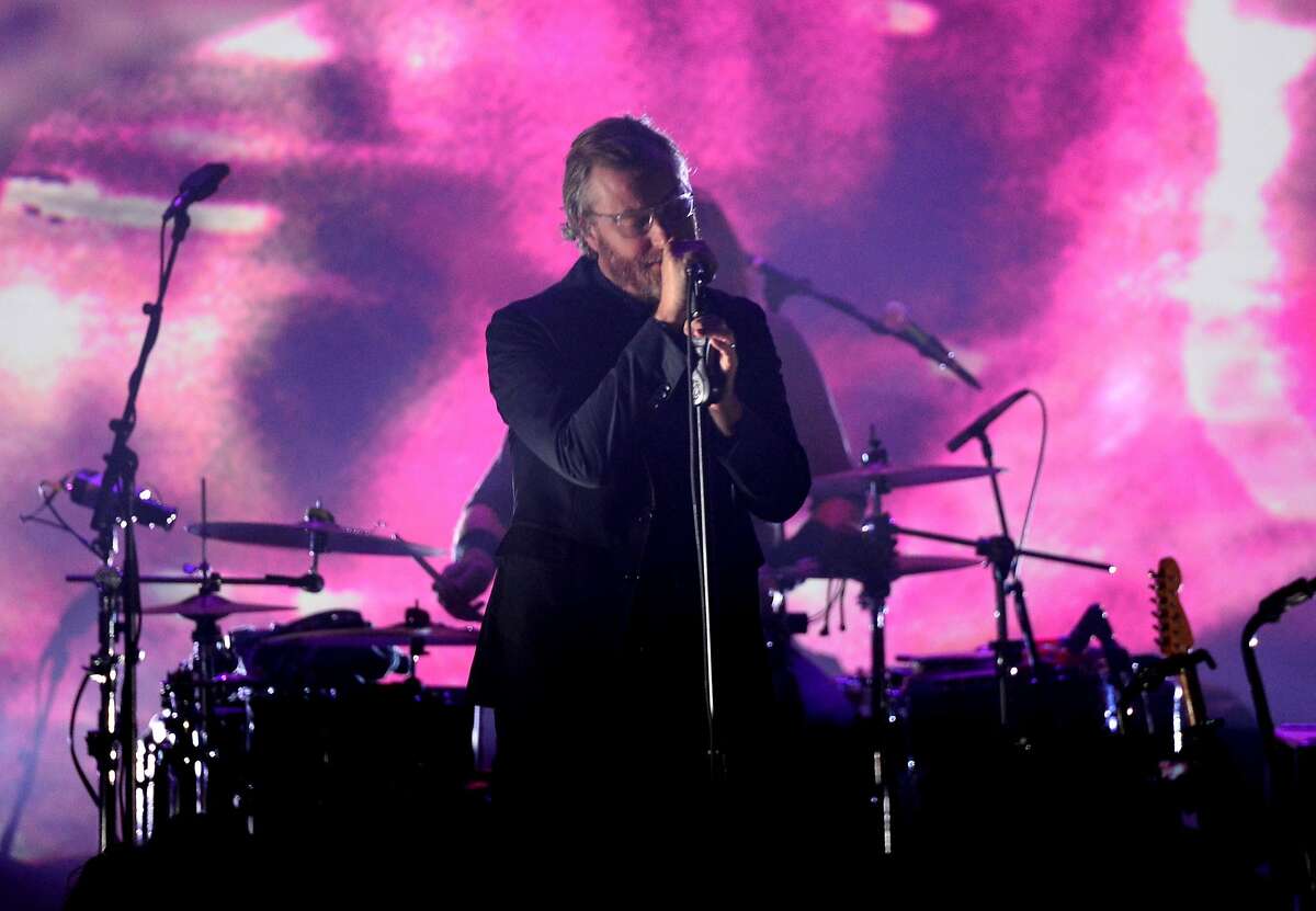 LOS ANGELES, CA - MARCH 25: Singer/songwriter Matt Berninger performs onstage during a special performance by The National at the Los Angeles Screening Of "Mistaken For Strangers" at The Shrine Auditorium on March 25, 2014 in Los Angeles, California. (Photo by Frazer Harrison/Getty Images)