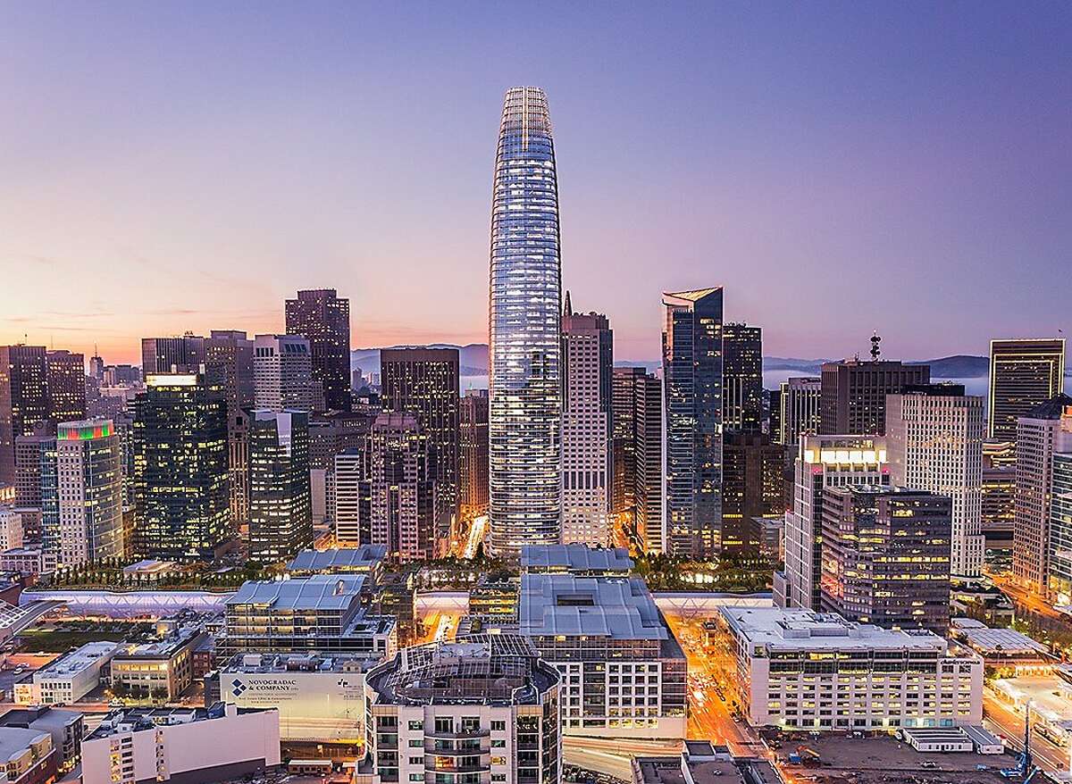Salesforce.com will be the new anchor tenant - occupying almost half the space - of the Transbay Tower, which will be finished in 2017 and is shown here in renderings.