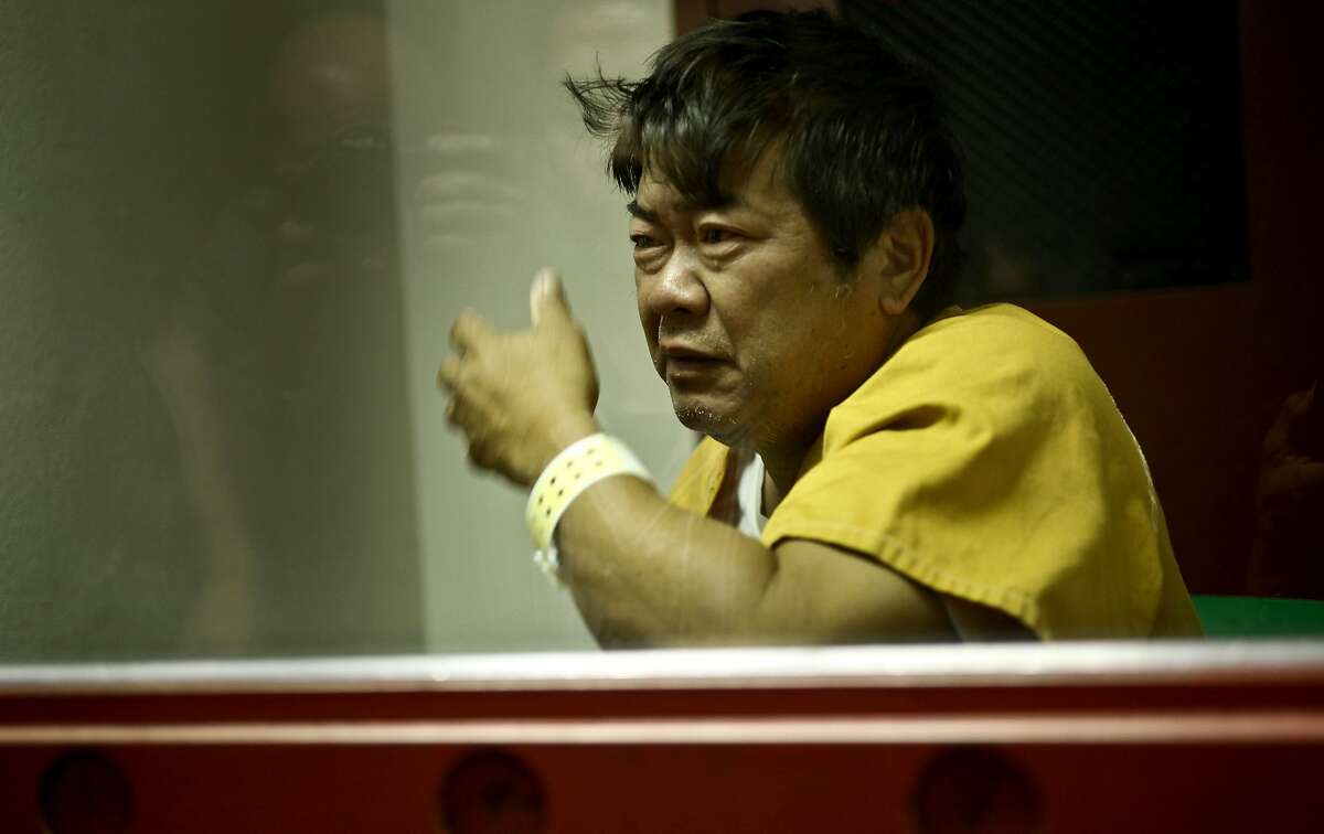 Steven Hayashi, 52 speaks from the visiting room at the Martinez, Ca., jail on Friday July 23, 2010, where he is being held after his step-grandson Jacob Bisbee, was attacked by three of his pit bulls and mauled to death yesterday at his Concord, Ca. home.