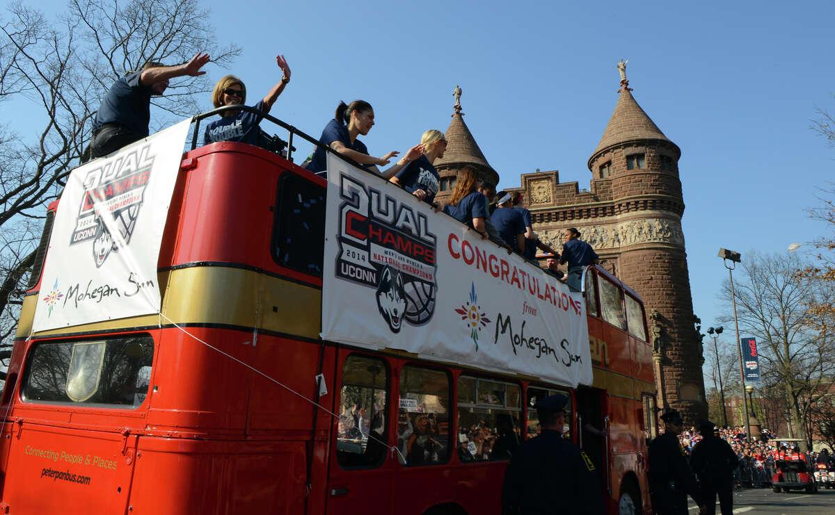 A Victory Parade and Rally for the UConn Men's and Women's Basketball teams in downtown Hartford, Conn. on Sunday April 13, 2014.