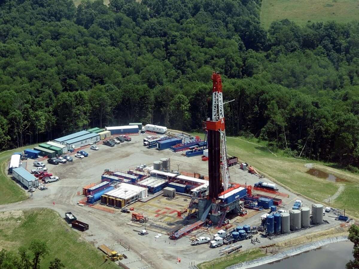 A study by Cornell and Purdue Universities found higher-than-expected methane emissions at some natural gas drilling sites in Pennsylvania. This well site is in the southwest part of the state. (Dana Caulton/Purdue University)