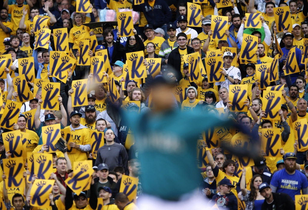 Seattle Mariners pitcher Felix Hernandez is greeted by teammates after he  threw a perfect baseball game against the Tampa Bay Rays, Wednesday, Aug.  15, 2012, in Seattle. (AP Photo/Ted S. Warren Stock