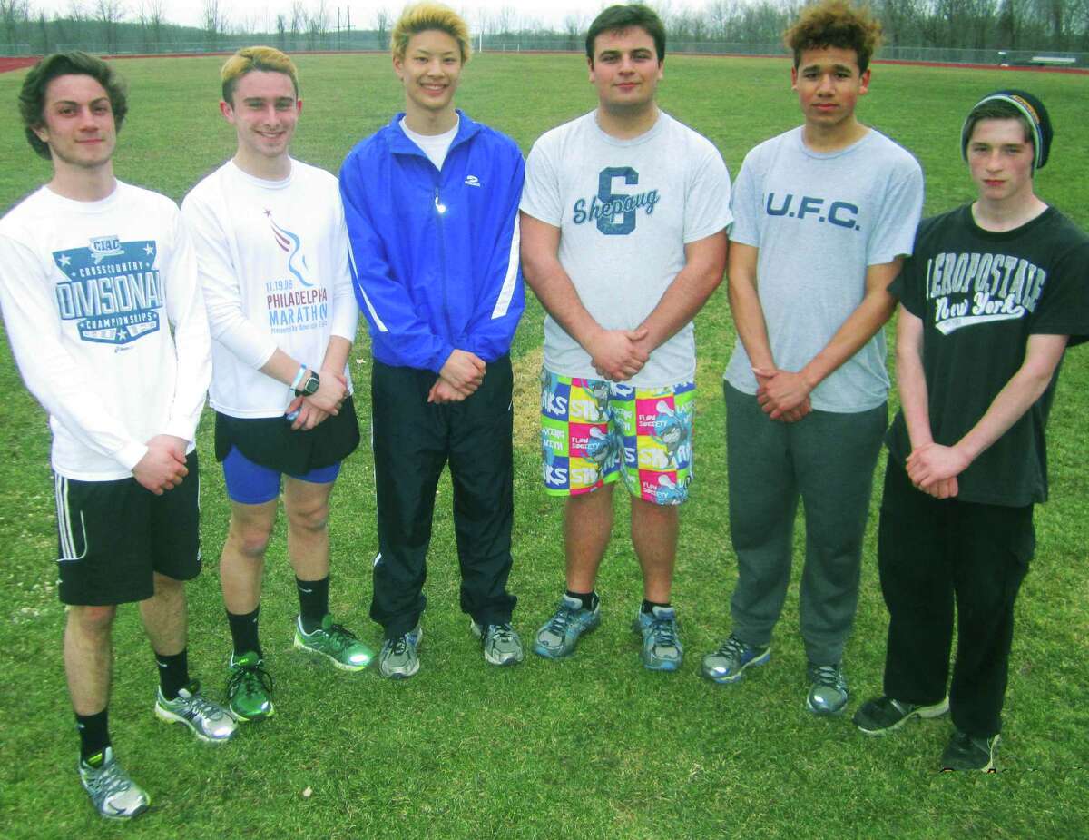Leadership should be in ample supply for Shepaug Valley High School boys' track thanks to, from left to right, Niko Fiorita, Clayton Firmender, Nathan Ong, James Kish, David Geyer and Nick Quarford. April 2014