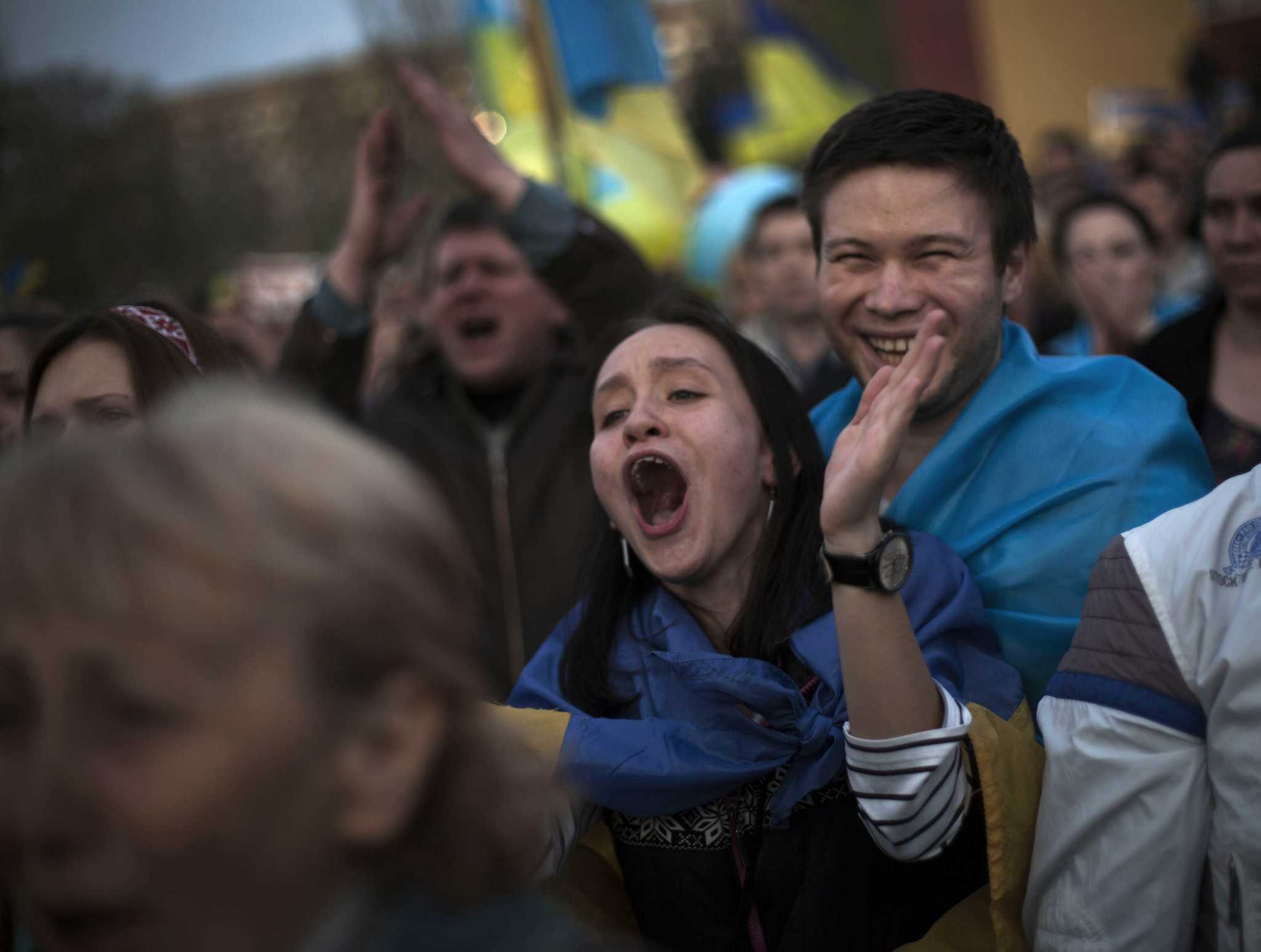 Ukrainian unity on display with peaceful rallies