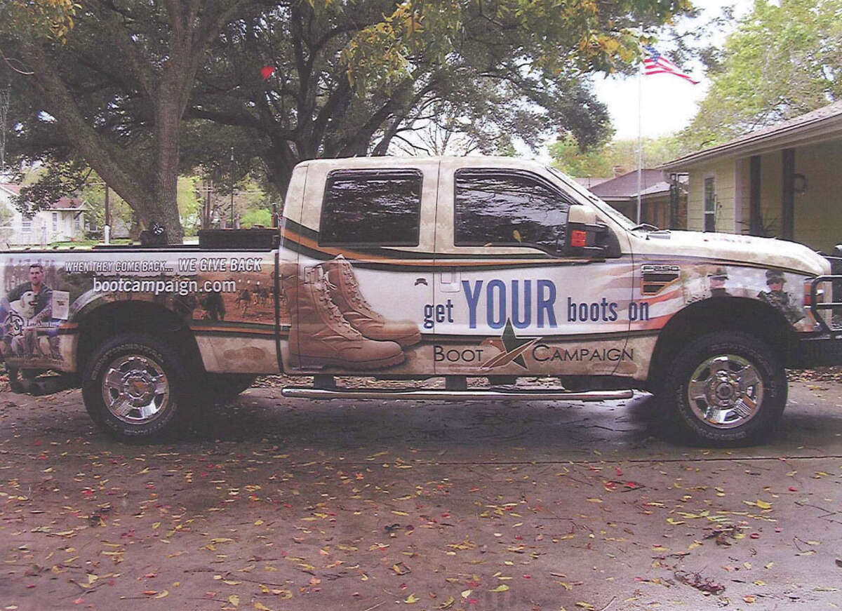 Photo of a truck allegedly used by Daniel Lee Marshall, Jr. to portray himself as an Army Ranger, entered into evidence in a bond hearing held in the U.S. District Court in the Southern District of Texas on April 17.