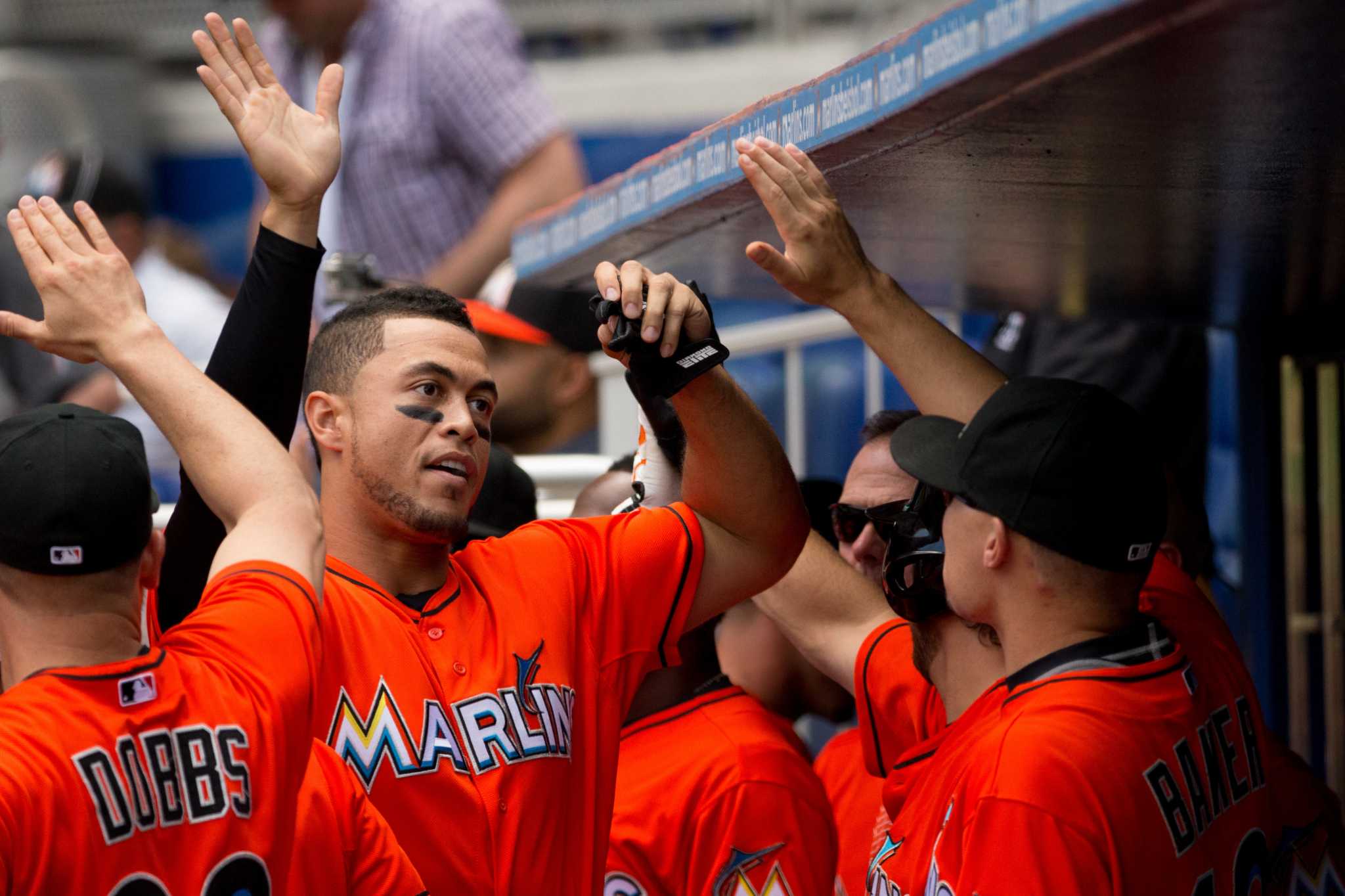 Giancarlo Stanton by Rob Foldy/miami Marlins