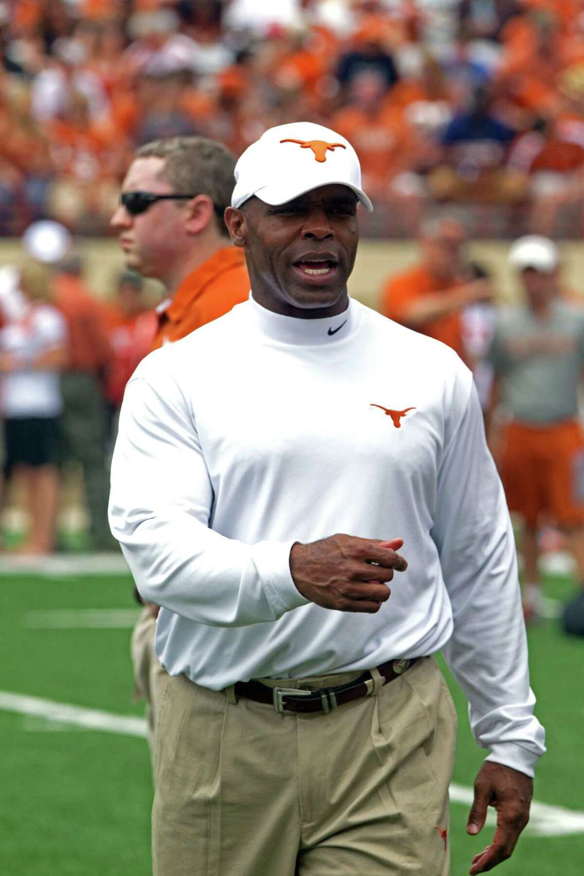 While in Houston, Charlie Strong talks UT-A&M rivalry