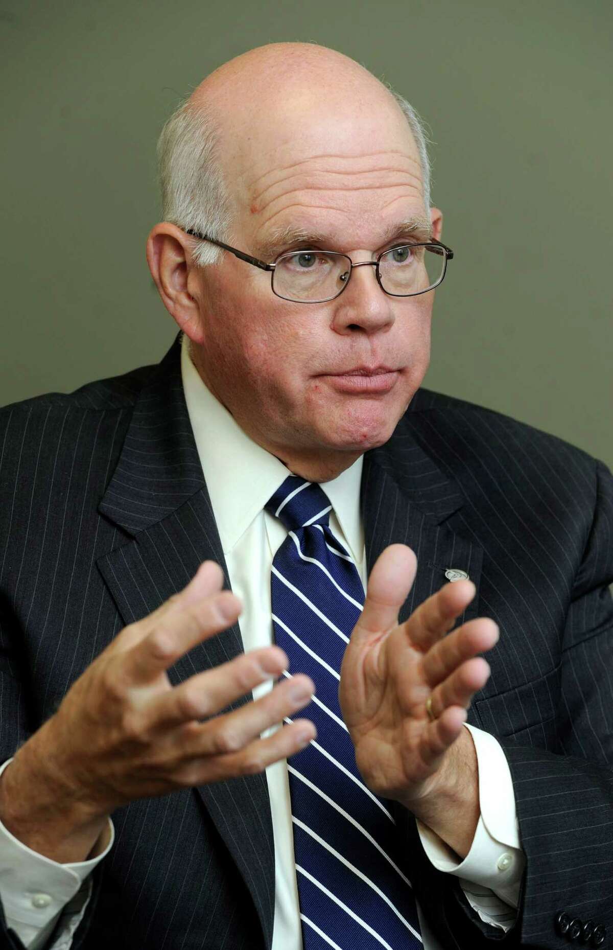 Fran Dattalo, chief executive officer of Union Savings Bank in Danbury, Conn., will continue in that role until his retirement at the end of the year. He meets with The News-Times Tuesday, April 22, 2014.