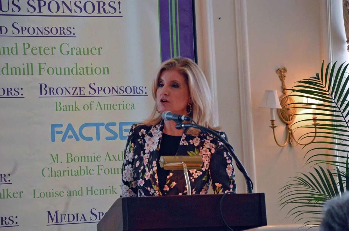 Arianna Huffington, the founder and editor in chief of the Huffington Post, was the guest speaker at the Center for HOPE's annual fundraising luncheon Wednesday, April 23, at the Woodway Country Club in Darien. Jarret Liotta/For the Darien News
