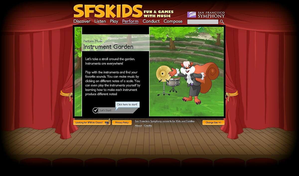 A screenshot from sfskids.org