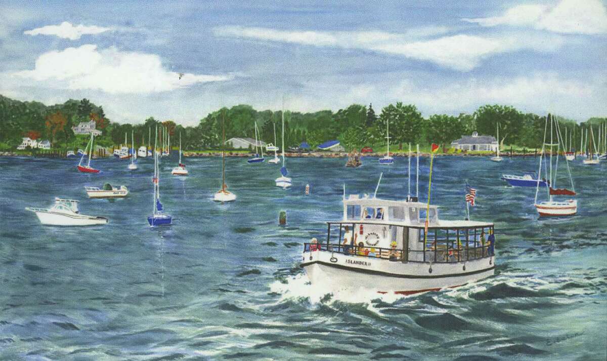 Art Society of Old Greenwich member Eleanor Eaton has an exhibition of 22 of her works currently on display at The Hudson City Savings Bank at 100 E. Putnam Ave. Among the works, many of which feature Greenwich scenes, is "Islander II - Greenwich Harbor - CT 06830."