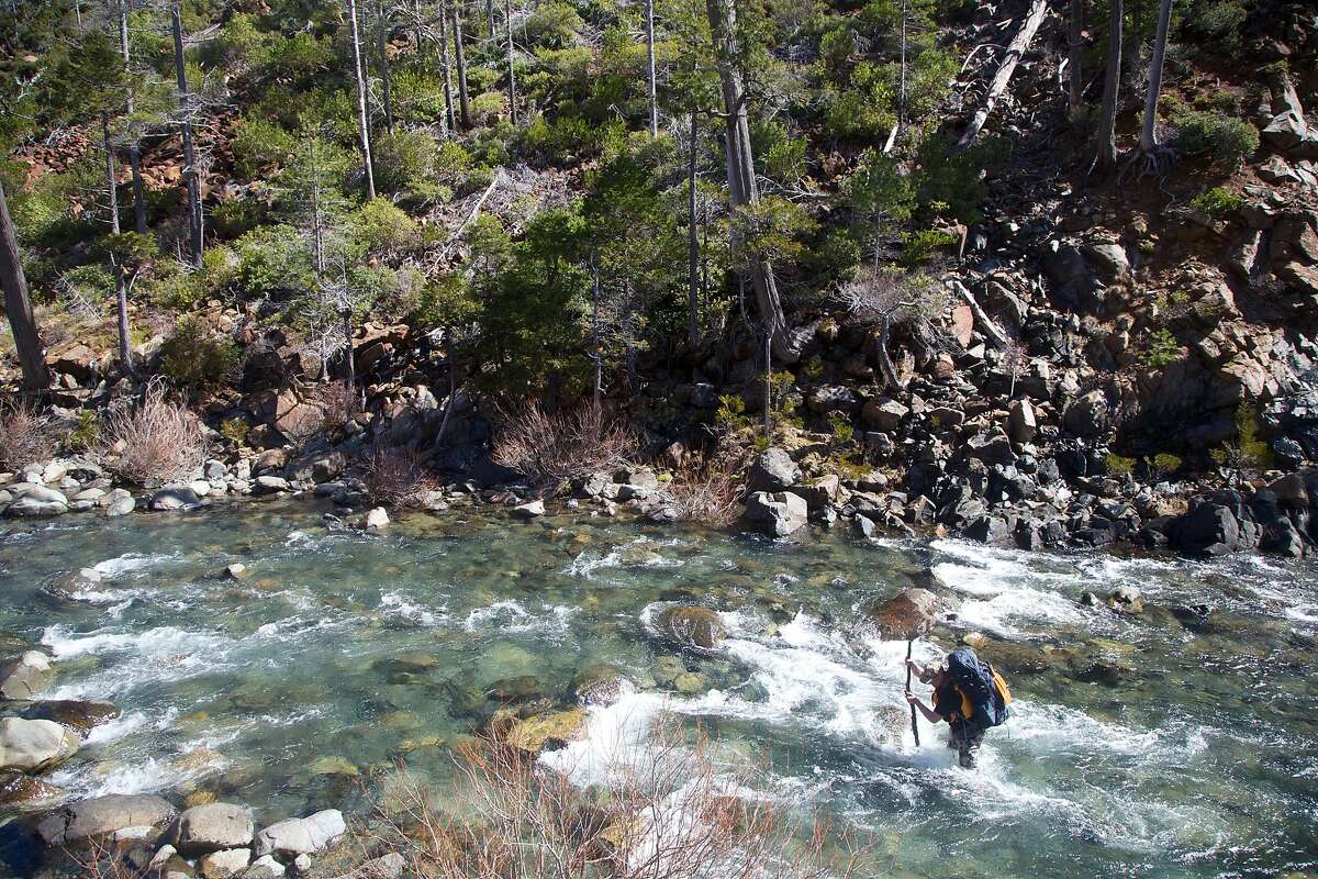 Daniel Wakefield Pasley Crossing Baldface Creek in Oregon.