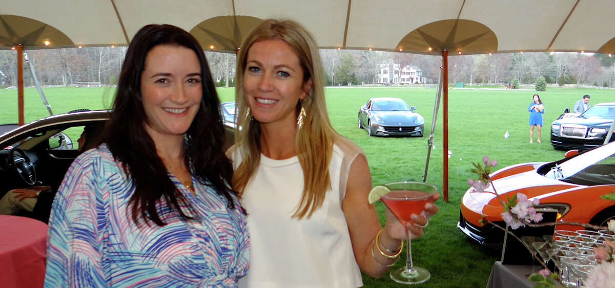 Courtney Lamoin and Kelly Scinto, co-chairwomen of Near & Far Aid's Toast the Tour cocktail reception at the Fairfield County Hunt Club on Friday evening.