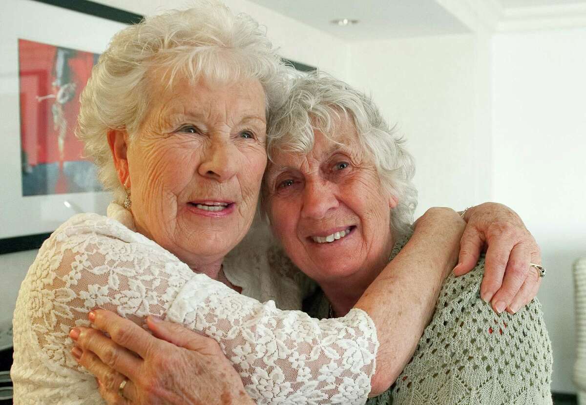 Sisters Ann Hunt (left) and Liz Hamel reunited for the first time since 1936, when they were separated as infants.