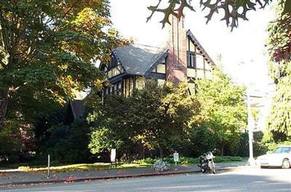 Stimson-Green House – 1204 Minor Ave. – Built in 1901, the “fine, large English Tudor-style house, designed by Kirtland K. Cutter of Spokane, represents a way of life long past. This magnificent mansion was built by C.D. Stimson, who dominated lumber and real estate in Seattle, and from 1914 was owned by Joshua Green, shipping and banking baron. But for minor changes, the house and its opulent furnishings are virtually as they were in 1901, and provide a look at the lifestyle of Seattle’s nouveau-riche at the turn of the century. The use of many richly crafted fine woods makes the interior especially notable.”