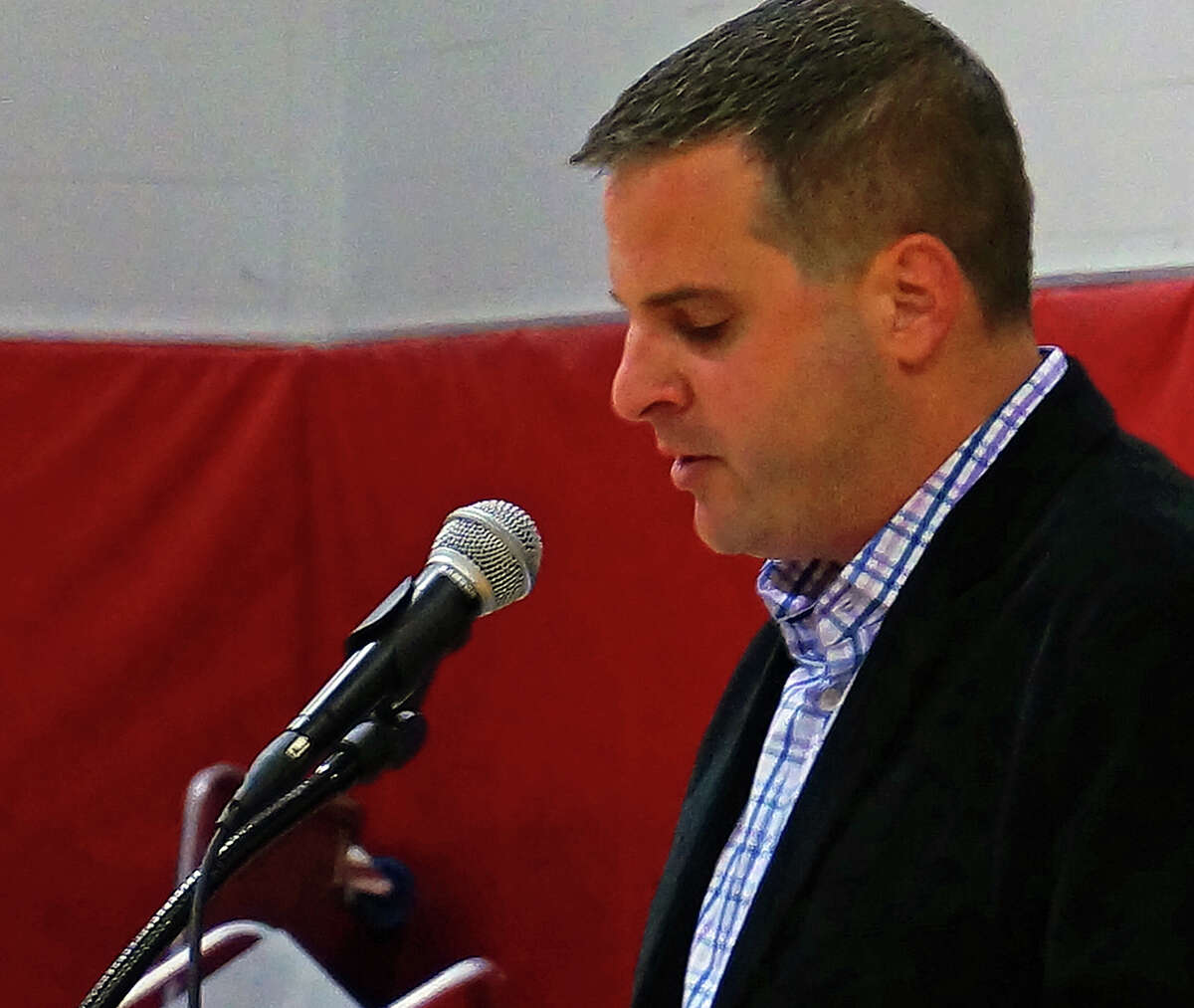 Joseph Palmer, R-4, made the motion at the Representative Town Meeting's budget meeting Monday to cut $500,000 from the Board of Education budget for 2014-15.