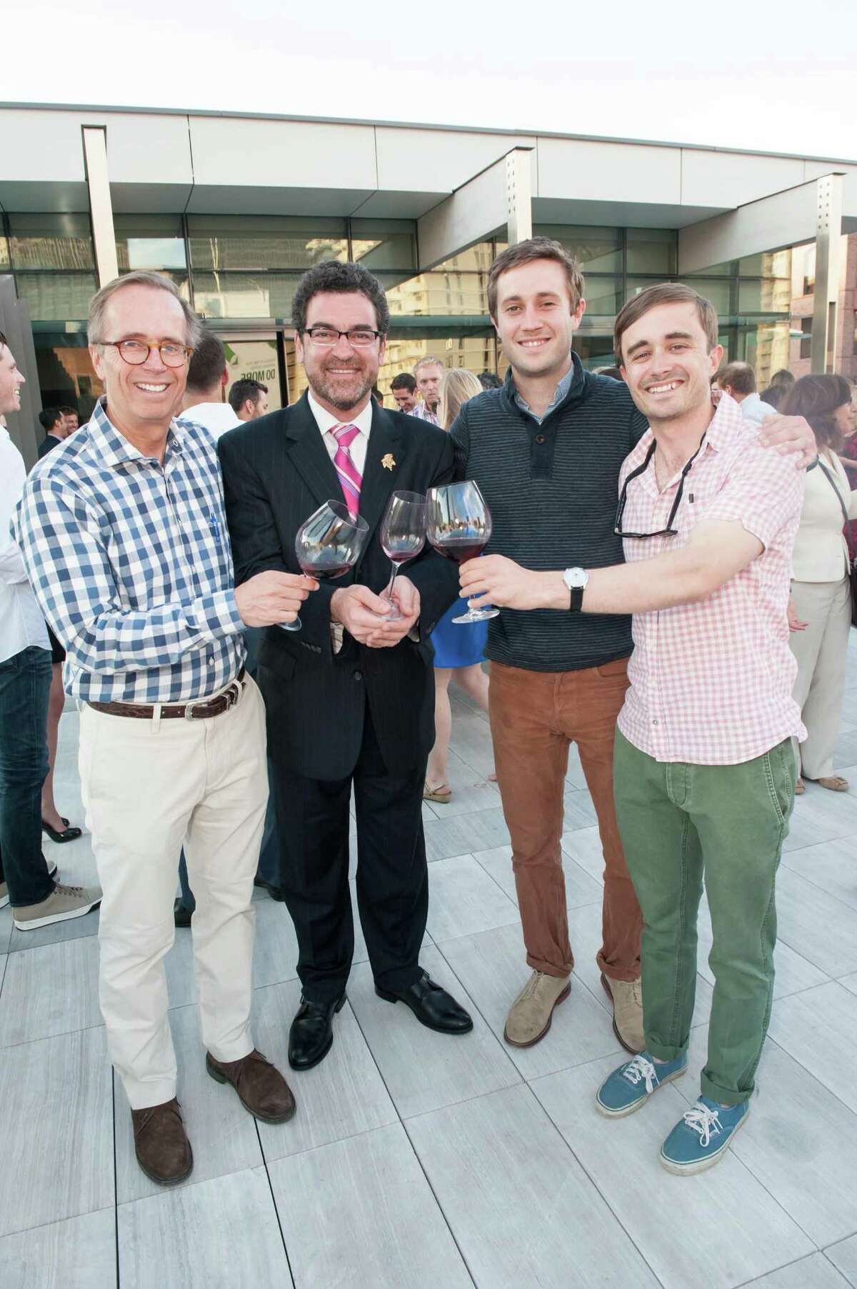 George Hamel, Christophe Tassan, John Hamel and George Hamel III during the Hamel Family Wines Tasting at the Battery on May 1, 2014.