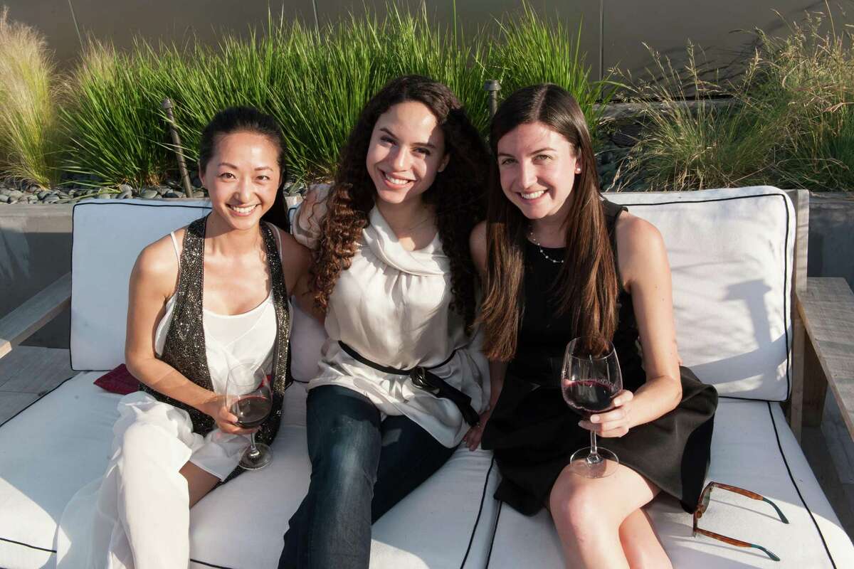 Jackie Xu, Kelcey Morton and Katherine Mooney during the Hamel Family Wines Tasting at the Battery on May 1, 2014.