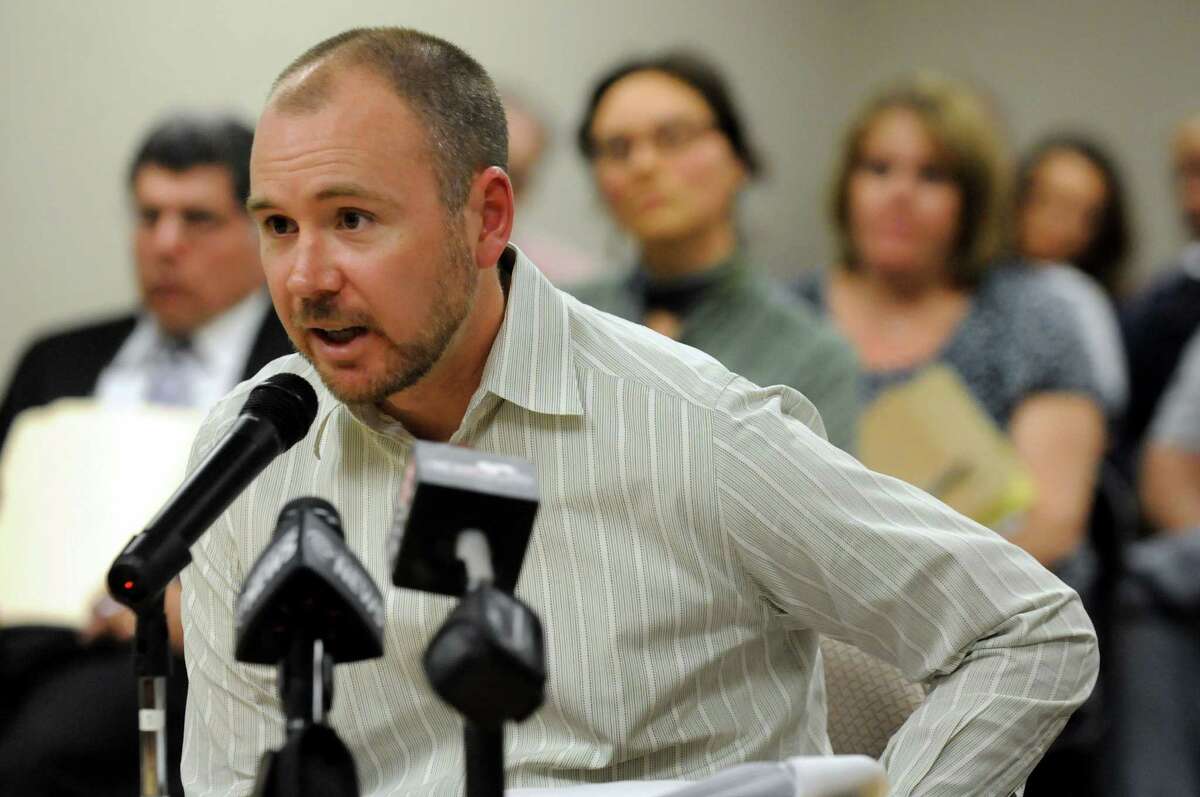 Ryan Preston, consulting engineer for Troy Local Development Corp., testifies during a public hearing on King Fuels and King Street on Thursday, May 8, 2014, in Troy, N.Y. (Cindy Schultz / Times Union)