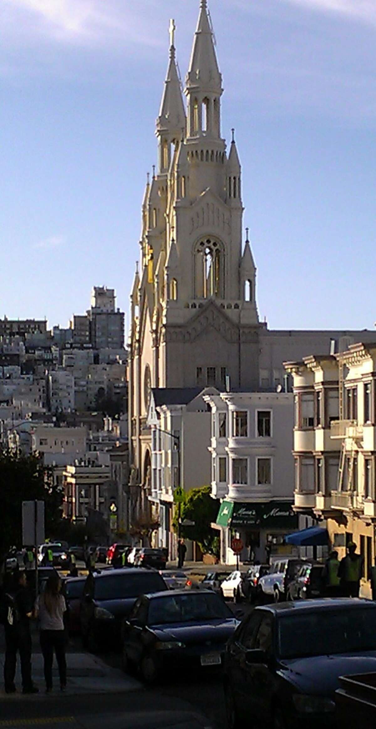 Sts. Peter and Paul Church at Washington Square in North Beach shows that architecture succeeds on multiple levels: it offers neighorhood-wide atmosphere but also fine-grain Gothic details.