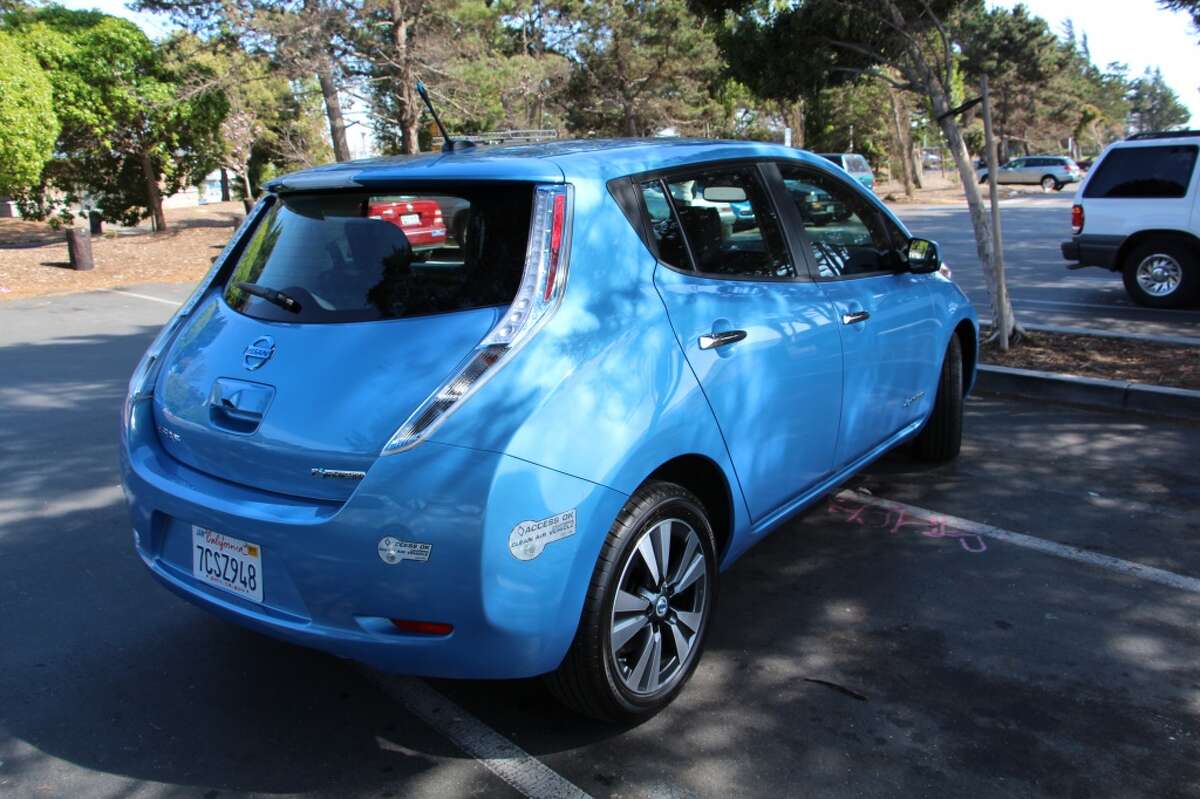 The Leaf gets about 84 miles on a charge.