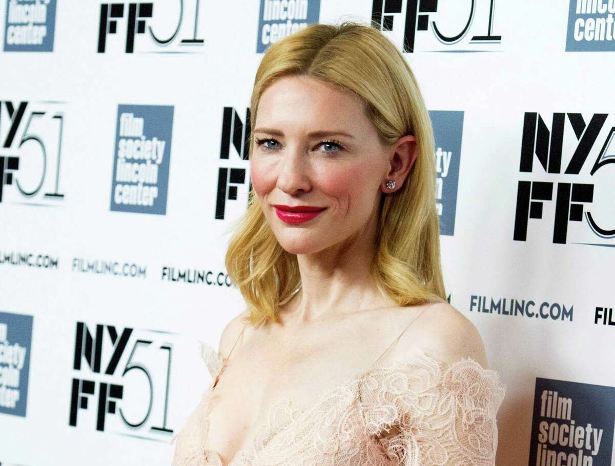FILE - This Oct. 2, 2013 file photo shows Cate Blanchett at the New York Film Festival Gala Tribute held in her honor in New York. Blanchett was nominated for a Golden Globe for best actress in a motion picture drama for her role in the film "Blue Jasmine" on Thursday, Dec. 12, 2013. The 71st annual Golden Globes will air on Sunday, Jan. 12. (Photo by Charles Sykes/Invision/AP, File) ORG XMIT: NYET730