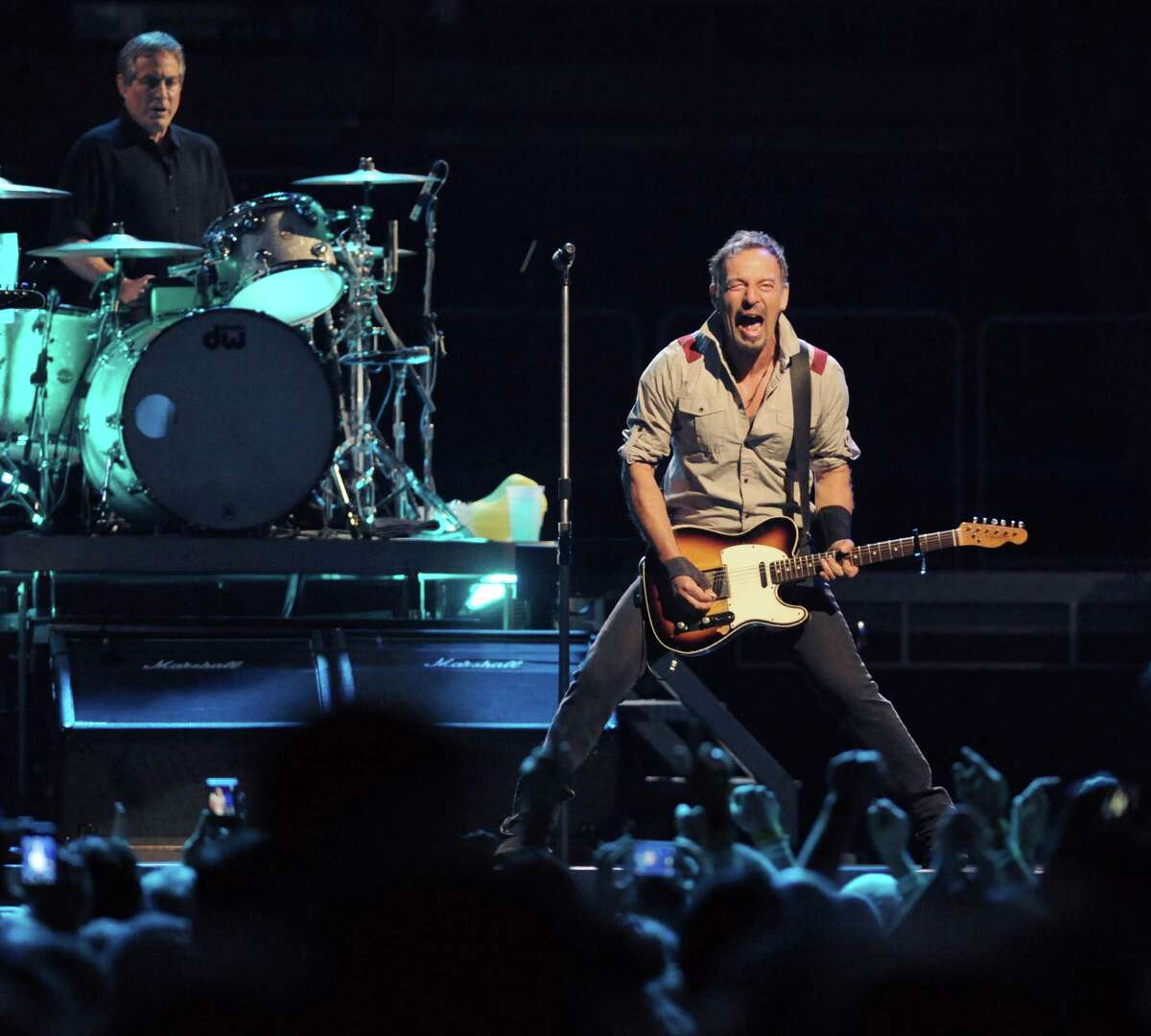 Click through for a gallery of images of Bruce Springsteen concerts in the Capital Region through the years. Springsteen, right, and The E Street Band perform at the Times Union Center on Tuesday May 13, 2014 in Albany, N.Y. (Michael P. Farrell/Times Union)